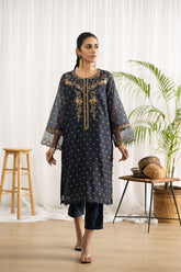 DA-1666 BLUE EMBROIDERED KURTA